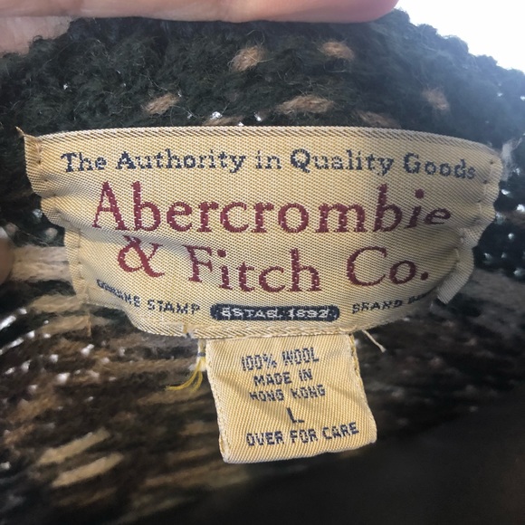 Abercrombie & Fitch Vintage Sweater 100% Wool  L - Picture 5 of 7